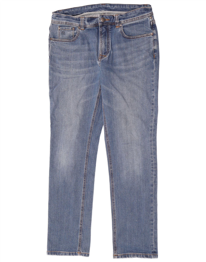 Crew Clothing Damskie proste dżinsy W34 L32 Niebieska bawełna