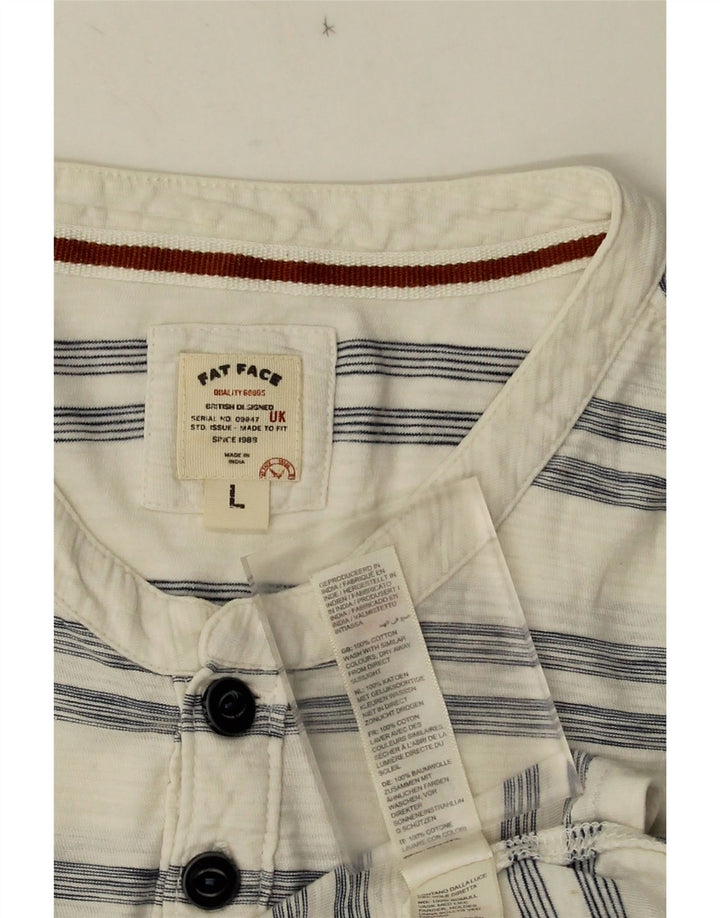 T-shirt męski Fat Face, duży, bawełniany w białe paski
