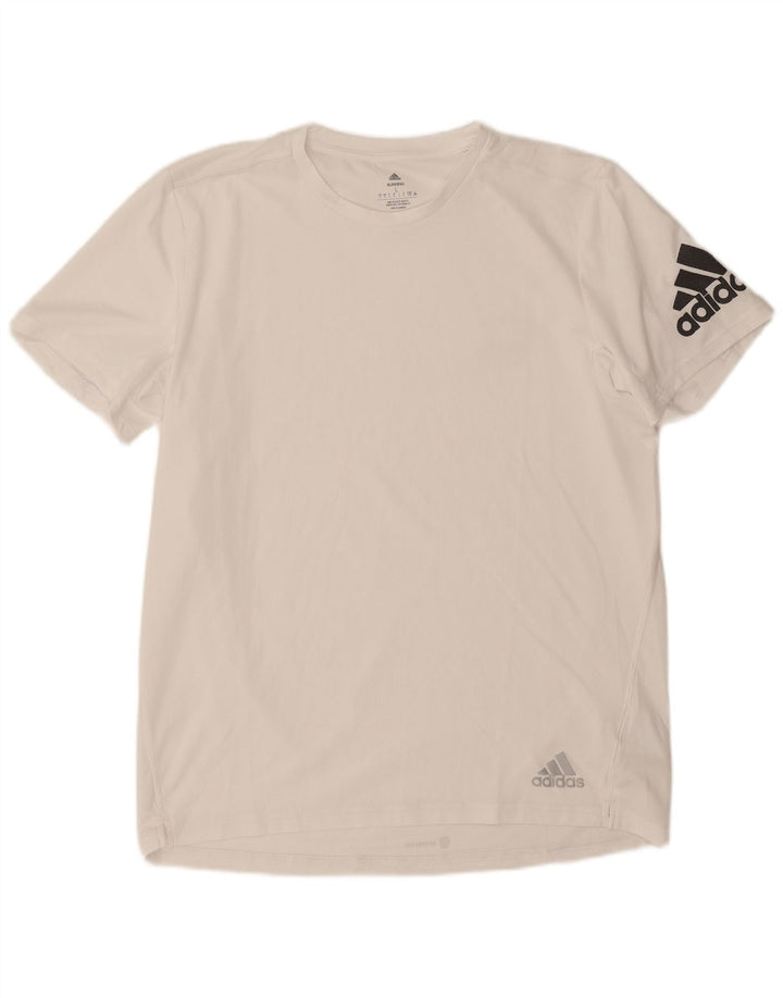 Męska koszulka Adidas Aeroready z grafiką, duża, biała, poliestrowa