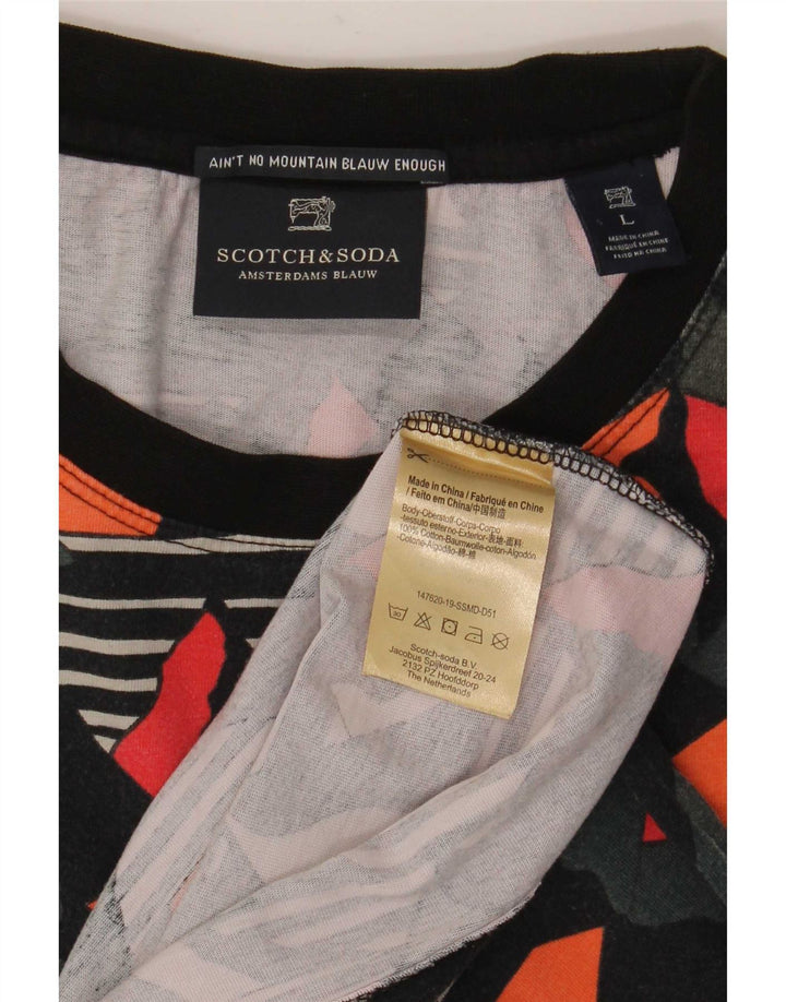 T-shirt męski Scotch & Soda, duży, wielobarwny, geometryczny, bawełniany