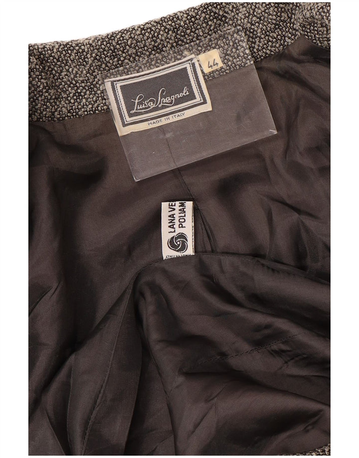 LUISA SPAGNOLI Damska marynarka zapinana na 1 guzik IT 44 Średnioszara wełna