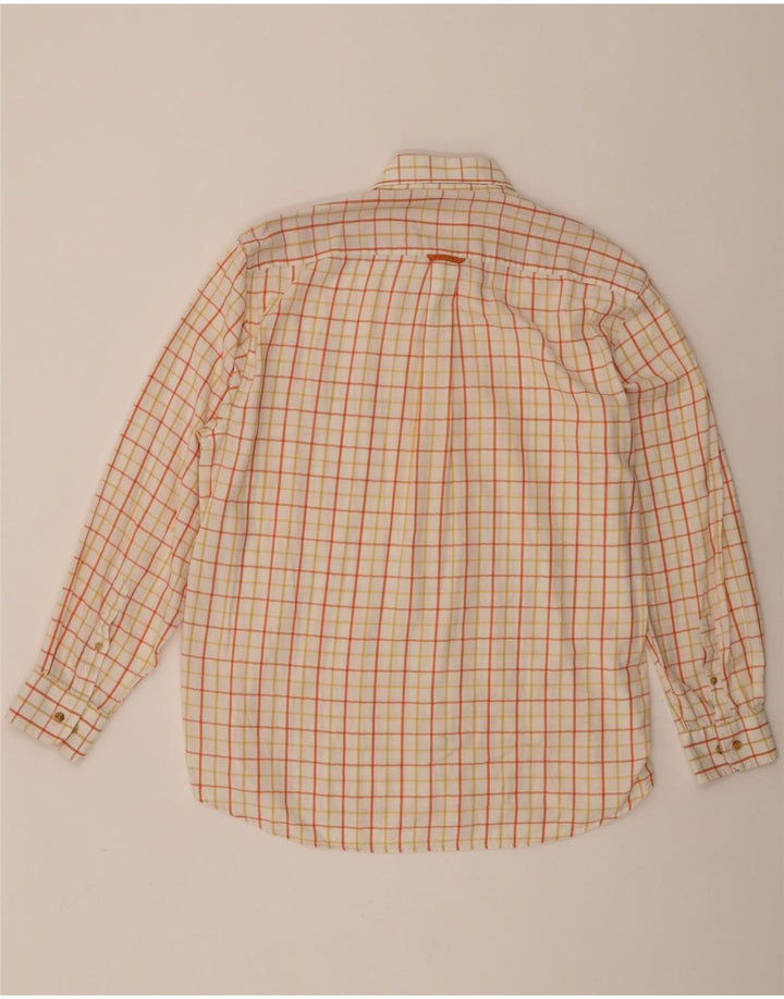 Koszula męska Barbour XL, bawełniana w pomarańczową kratkę