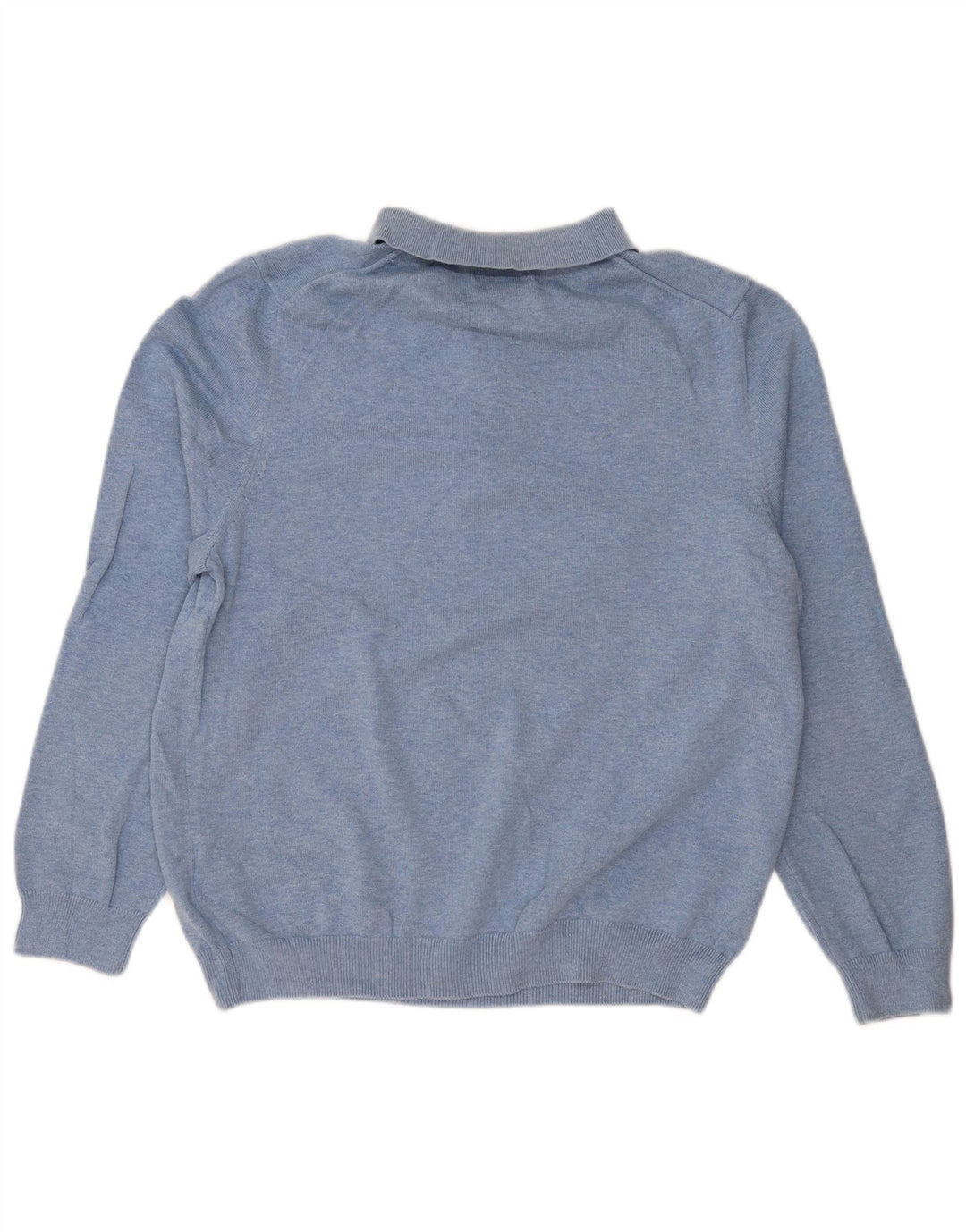 Męski sweter polo EDDIE BAUER, średnioniebieski, bawełniany