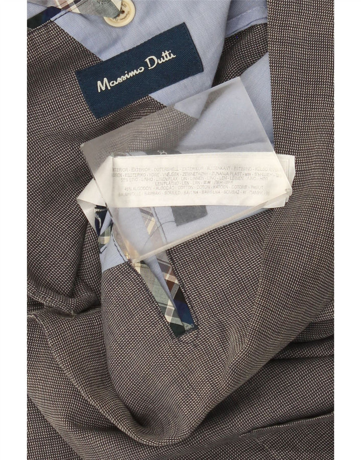 MASSIMO DUTTI Męska marynarka zapinana na 2 guziki, UK 38, średnioszara, bawełniana