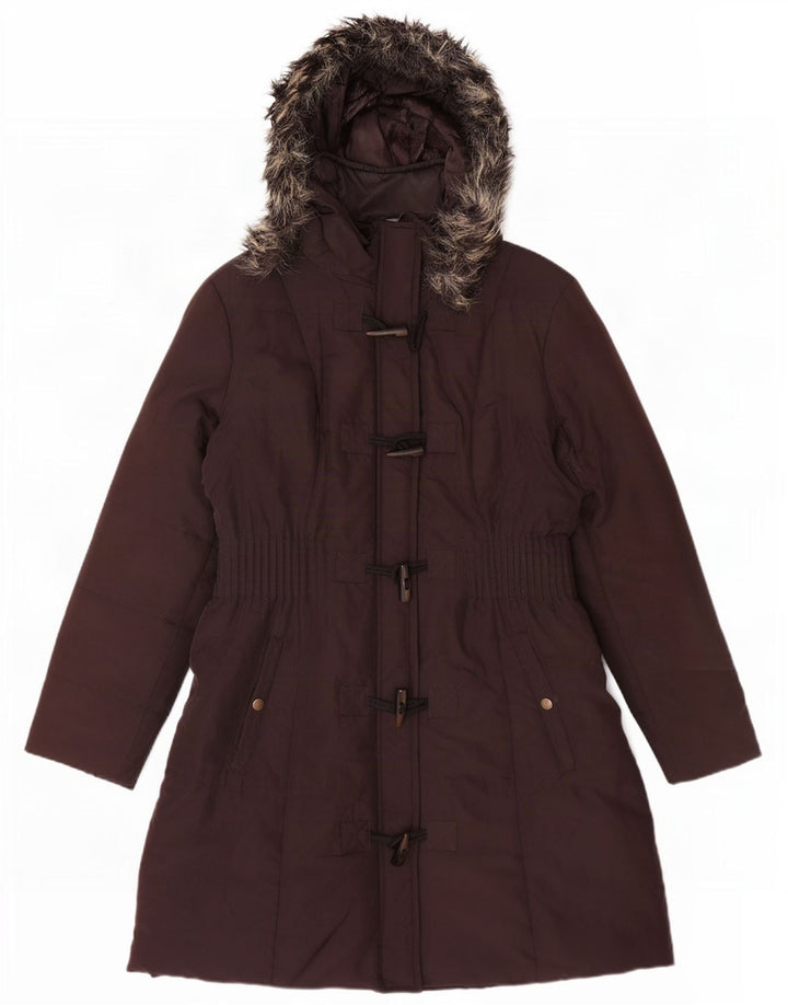 Damski płaszcz z kapturem M&Co UK 18 XL Brązowy Poliester
