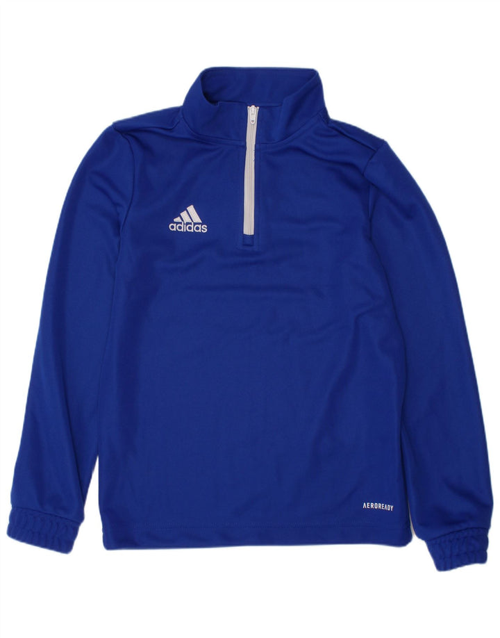 Chłopięcy dres ADIDAS Aeroready z zamkiem błyskawicznym na szyi, 7-8 lat, niebieski