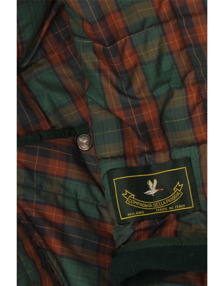 Vintage damski płaszcz ocieplany UK 18 XL w zieloną kratę