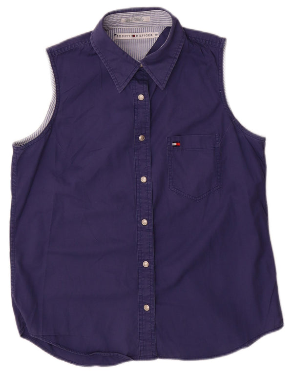Damska bluzka bez rękawów Tommy Hilfiger US 10, duża, granatowa, bawełniana