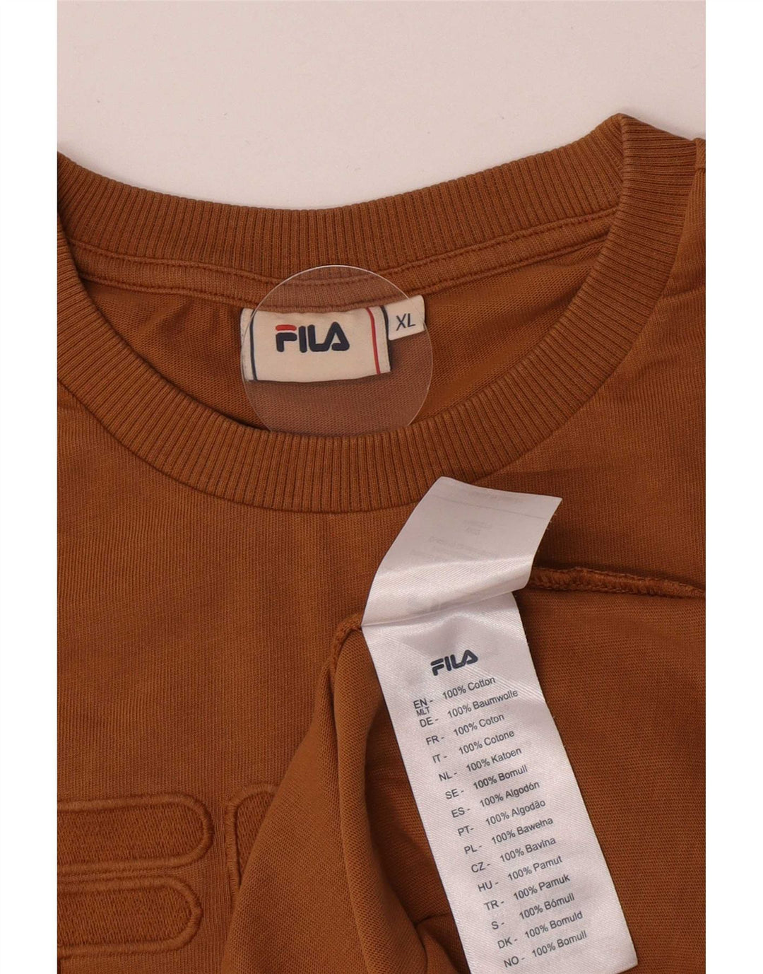 Męska koszulka z grafiką Fila Top XL, beżowa, bawełniana