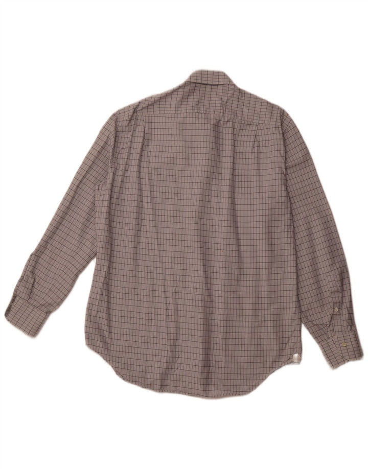 Koszula męska ERMENEGILDO ZEGNA rozmiar 41 16, duża bawełniana kratka w kolorze złamanej bieli