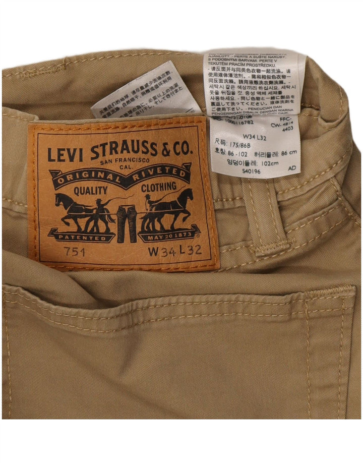 Spodnie męskie LEVI'S 751 Straight Chino W34 L28 Beżowa bawełna