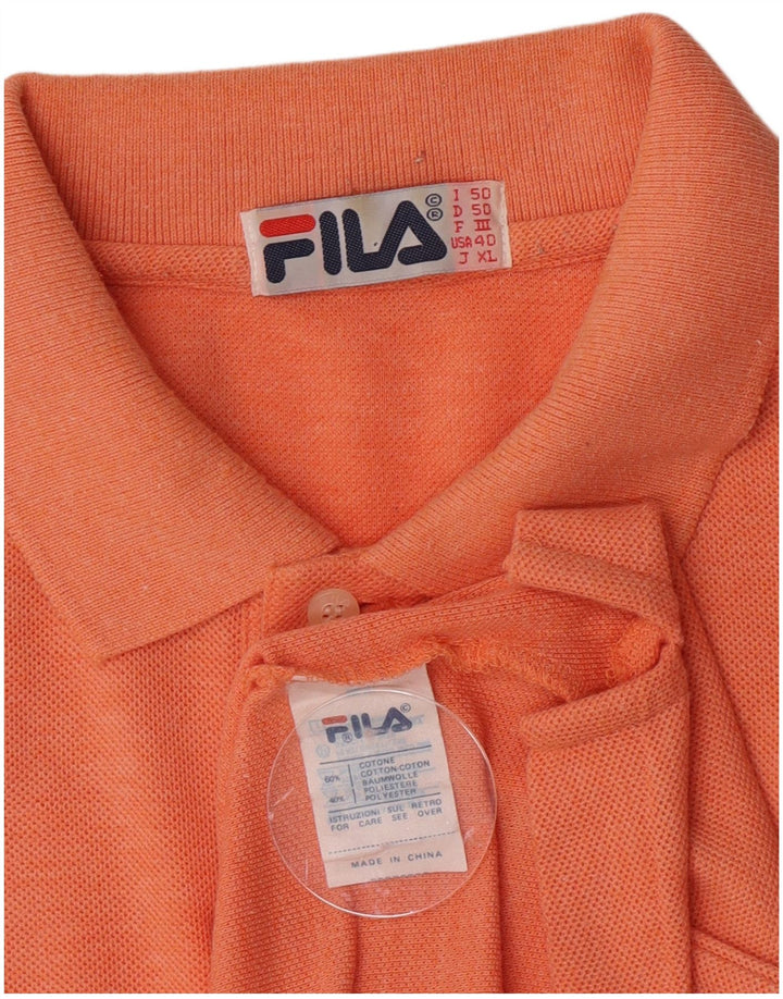Męska koszulka polo Fila IT 50 Średnio pomarańczowa, bawełniana