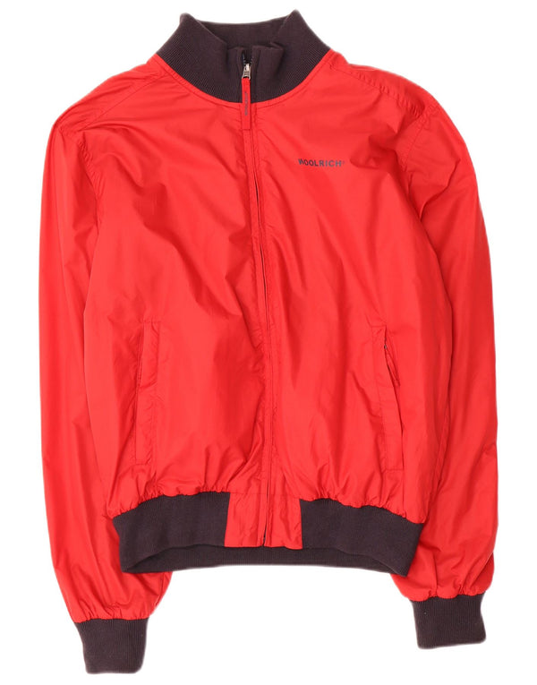 Męska dwustronna kurtka bomberka WOOLRICH UK 40, duża, czerwona nylonowa