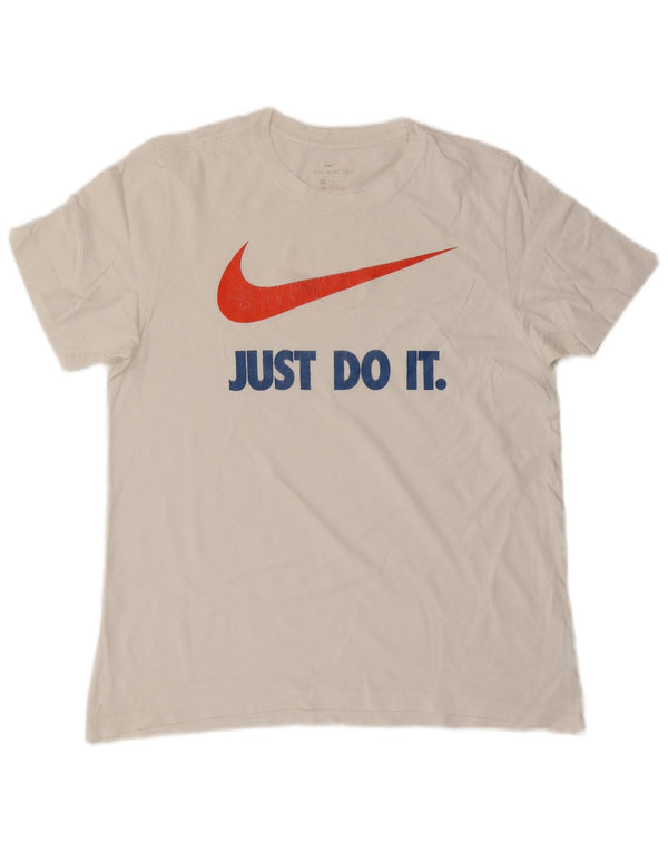 Męski T-shirt z grafiką Nike, duży, biały, bawełniany