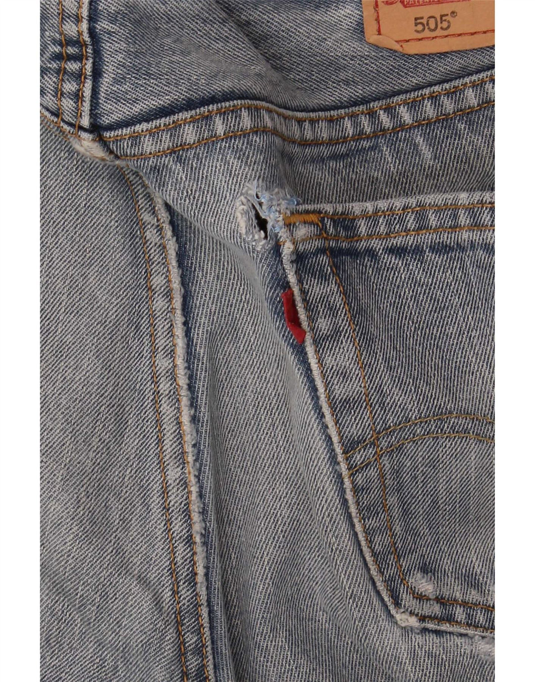 Męskie jeansy Levi's 505 w trudnej sytuacji W34 L32 Niebieska bawełna