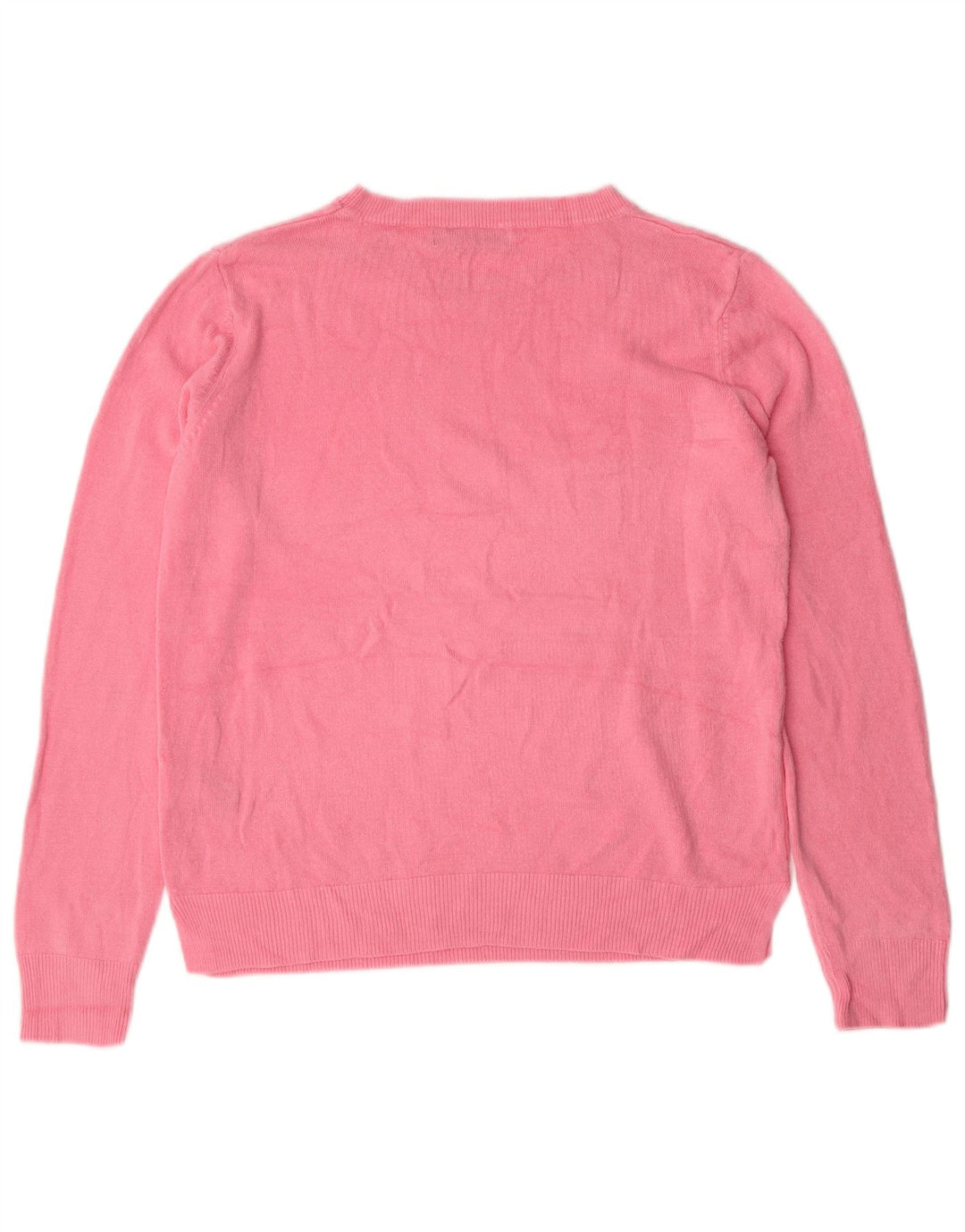 MARKS & SPENCER Damski sweter z dekoltem w łódkę UK 12 Średni różowy akryl