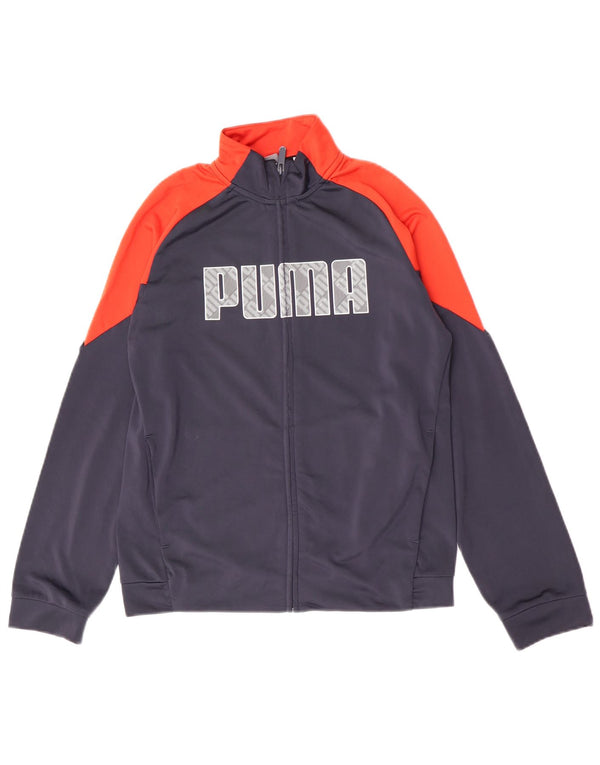 Chłopięca kurtka dresowa Puma Graphic 13-14 lat, granatowa, z blokami kolorów