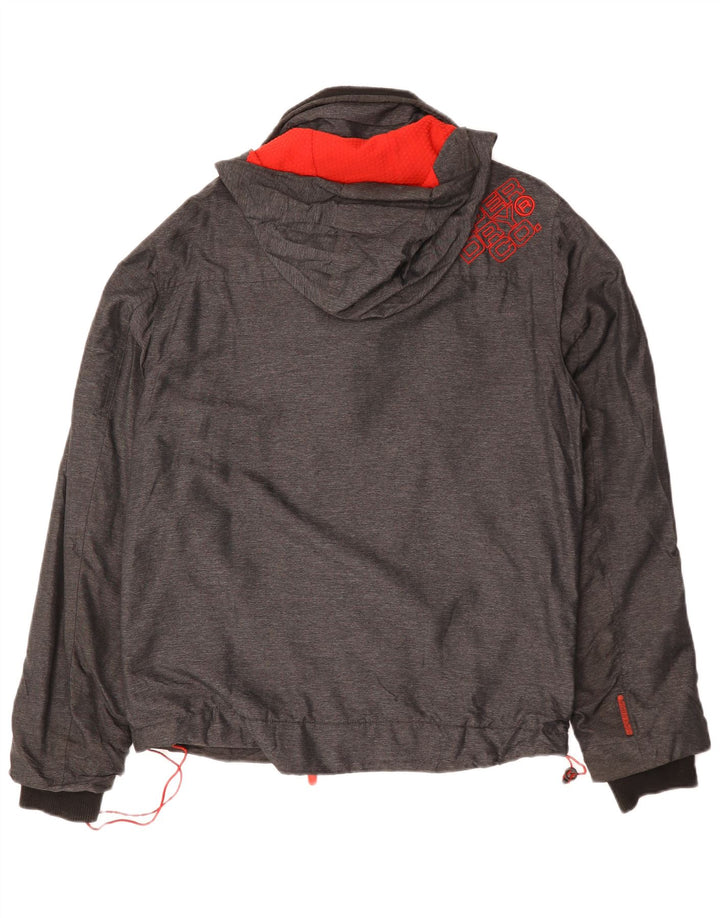 SUPERDRY Męska kurtka wiatrówka z kapturem UK 38, średnioszary poliester