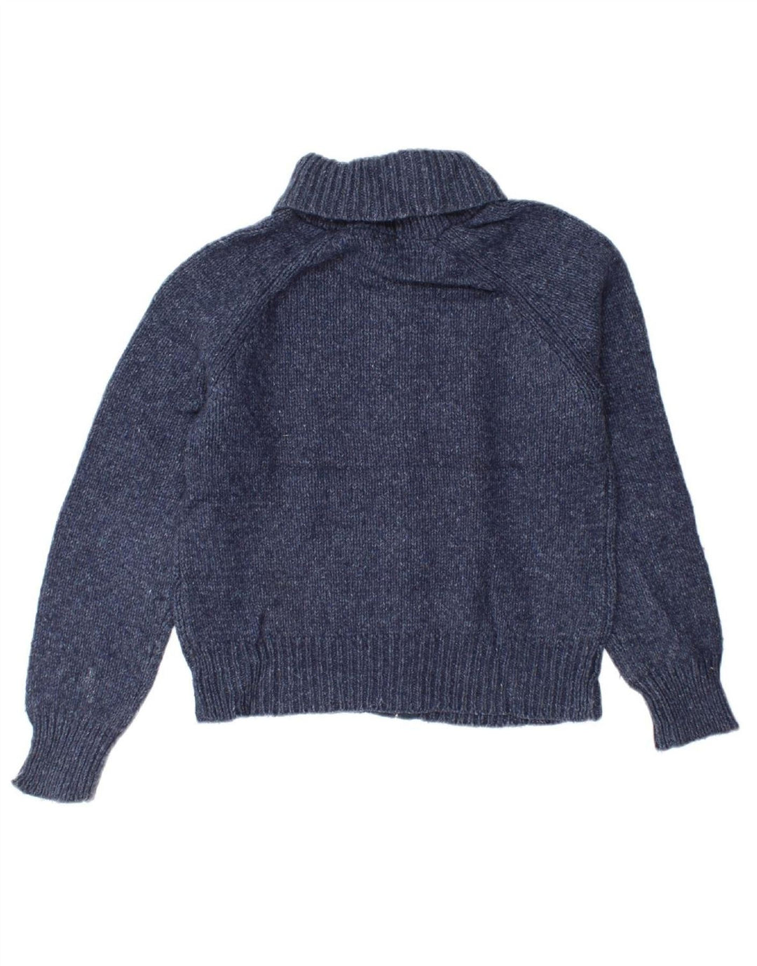 EDDIE BAUER Womens Cardigan Sweater UK 14 Large Navy Blue Wool