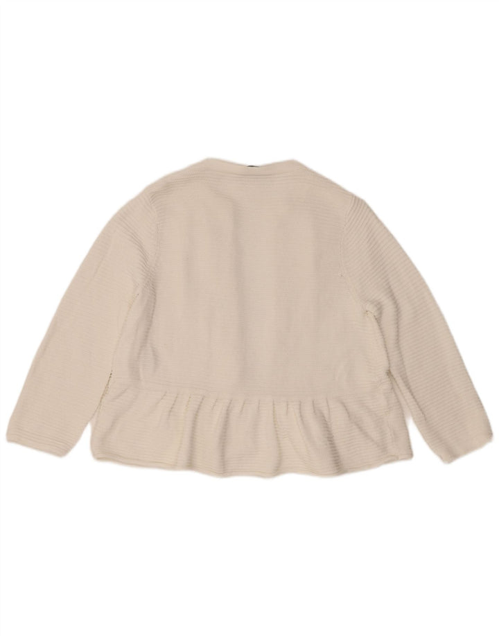 Damski sweter rozpinany MINT VELVET z rękawem 3/4, UK 12, średni biały