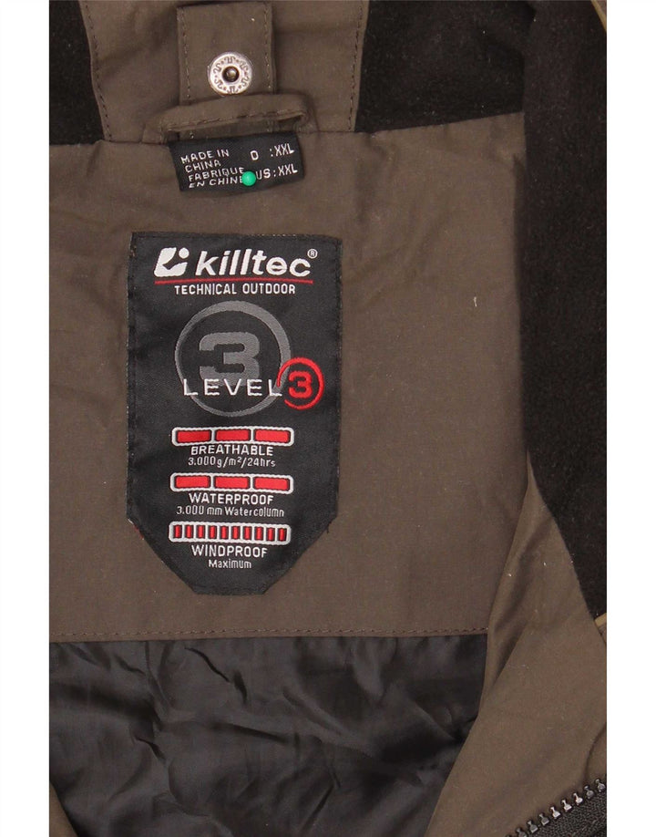 Męska kurtka wiatrówka Killtec UK 44 2XL Khaki, poliester z blokami kolorów