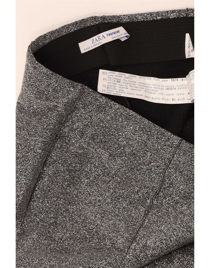 Spodnie damskie Zara Trafaluc Bootcut średnie W28 L30 srebrne