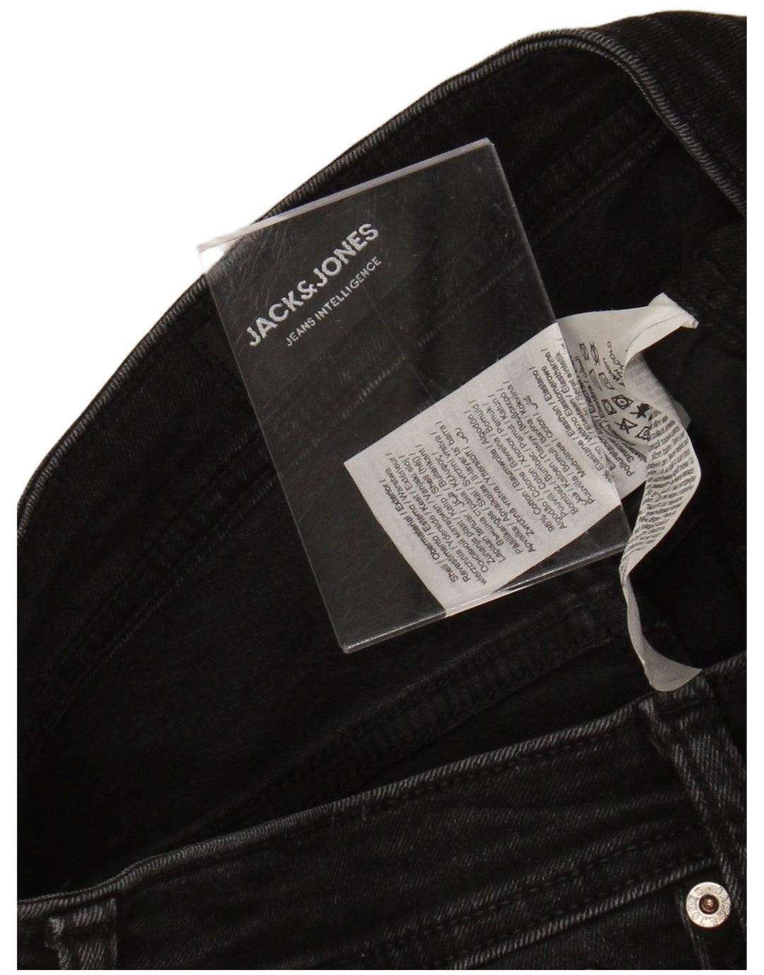 Męskie jeansy rurkowe Jack & Jones w trudnej sytuacji W32 L32, czarne, bawełniane