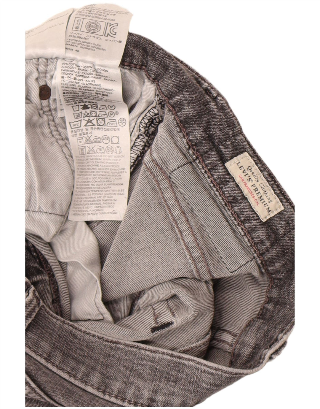 Męskie jeansy Levi's Slim W32 L32 Szara bawełna