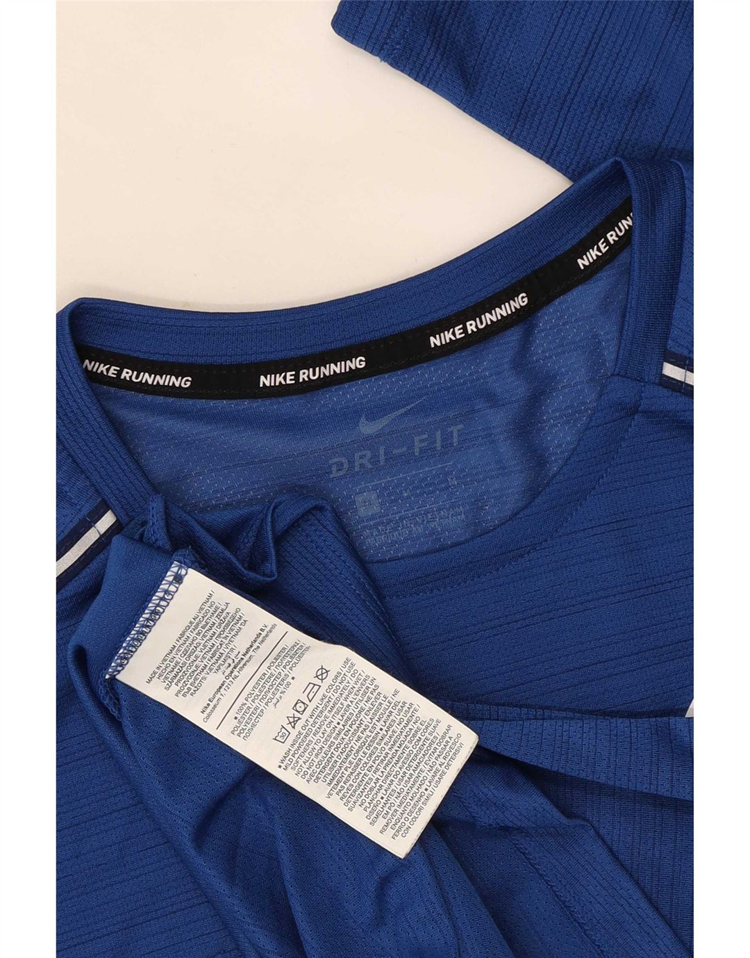 Męska koszulka Nike Dri Fit z długim rękawem, poliestrowa w średnie niebieskie paski