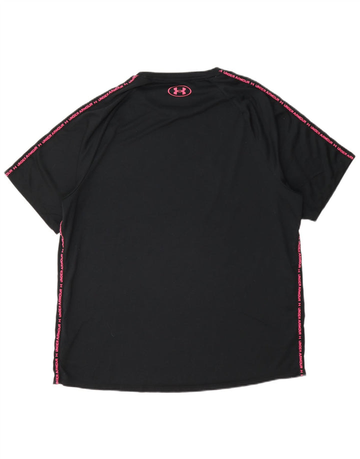 Męska koszulka z grafiką Under Armour, duża, czarna, poliestrowa