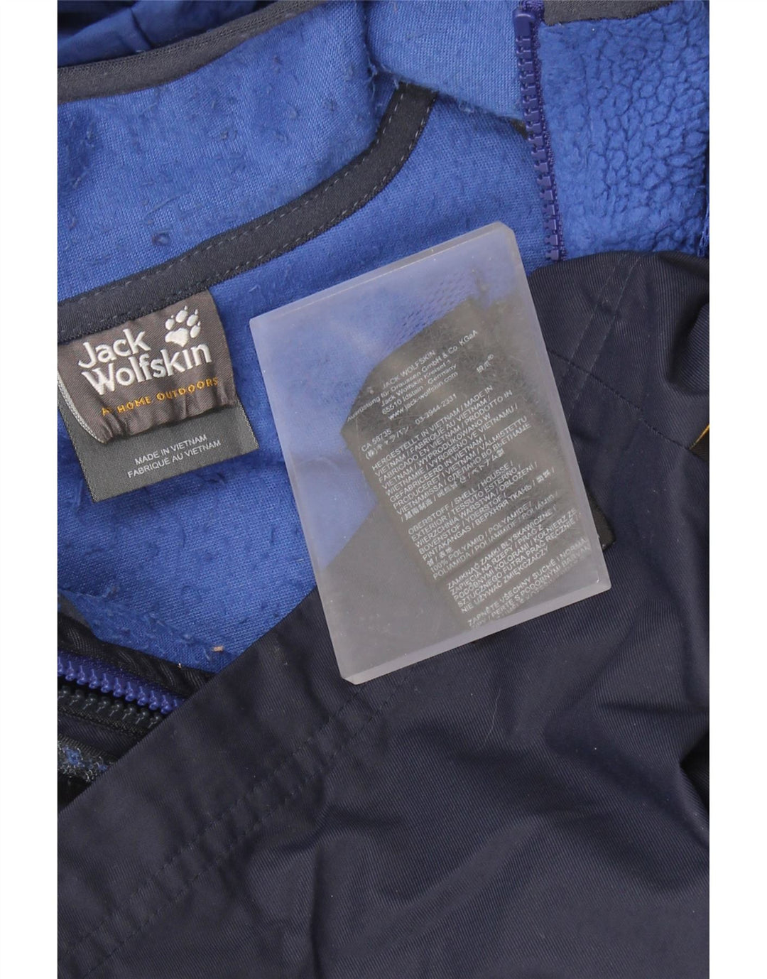 JACK WOLFSKIN Chłopięcy płaszcz wiatrówka z kapturem 15-16 lat Granatowy poliamid
