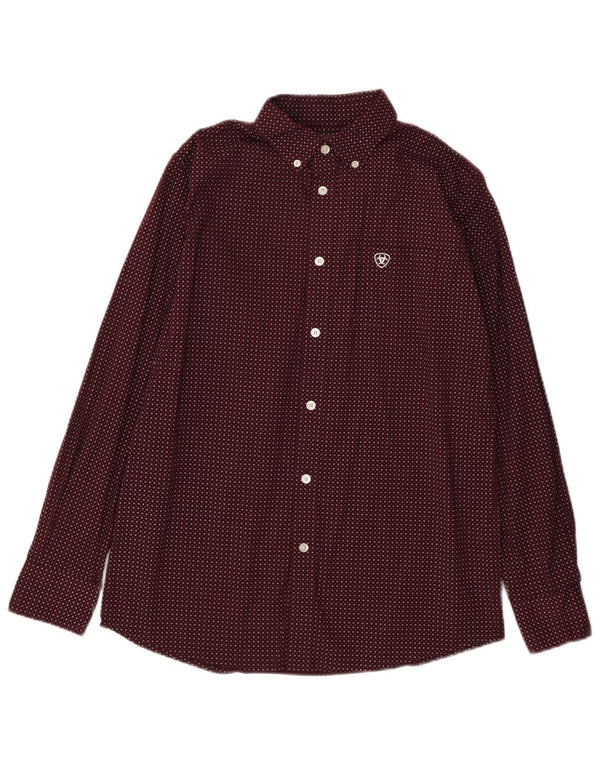 Koszula chłopięca Ariat 15-16 lat XL, bordowa, bawełniana w cętki