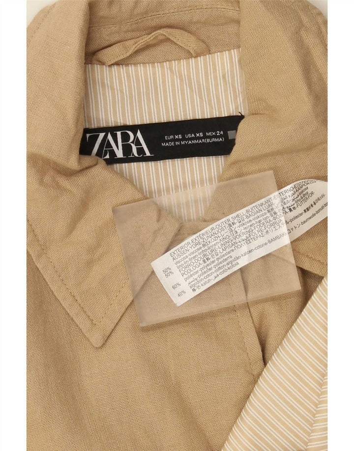 Damska kurtka bomberka oversize Zara UK 6 XS, beżowa wiskoza