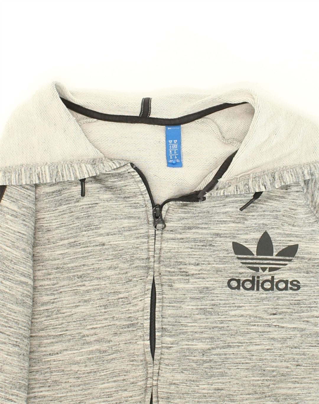 Męski sweter z kapturem i zamkiem ADIDAS, średnioszary, bawełniany