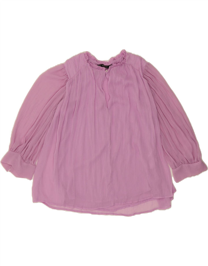 ZARA Womens 3/4 Sleeve Blouse Top UK 6 XS Purple Polyester Vintage Zara and Second-Hand Zara from Messina Hembry 