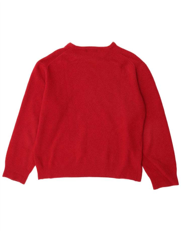 Męski sweter Kappa z dekoltem w łódkę, duży, czerwony, z owczej wełny