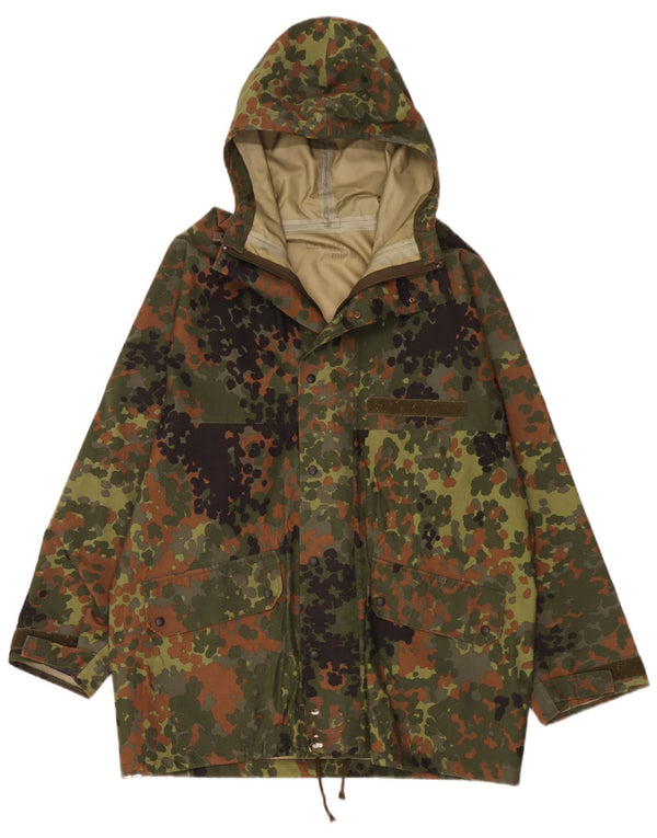 Vintage męska kurtka wojskowa z kapturem UK 42 XL wielokolorowy kamuflaż