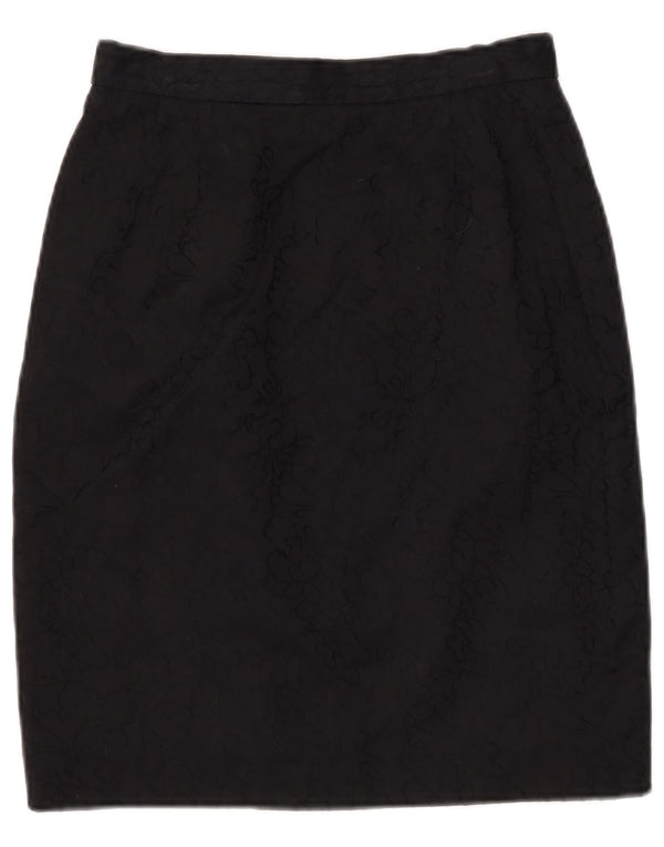 Damska spódnica ołówkowa Nazareno Gabrielli IT 44 Medium W28 Czarna bawełniana w kwiaty
