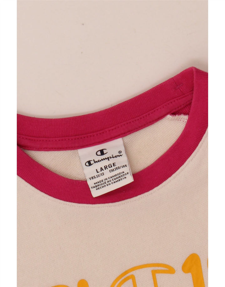 Bluza dziewczęca CHAMPION 11-12 lat, duża, różowa, z blokami kolorów