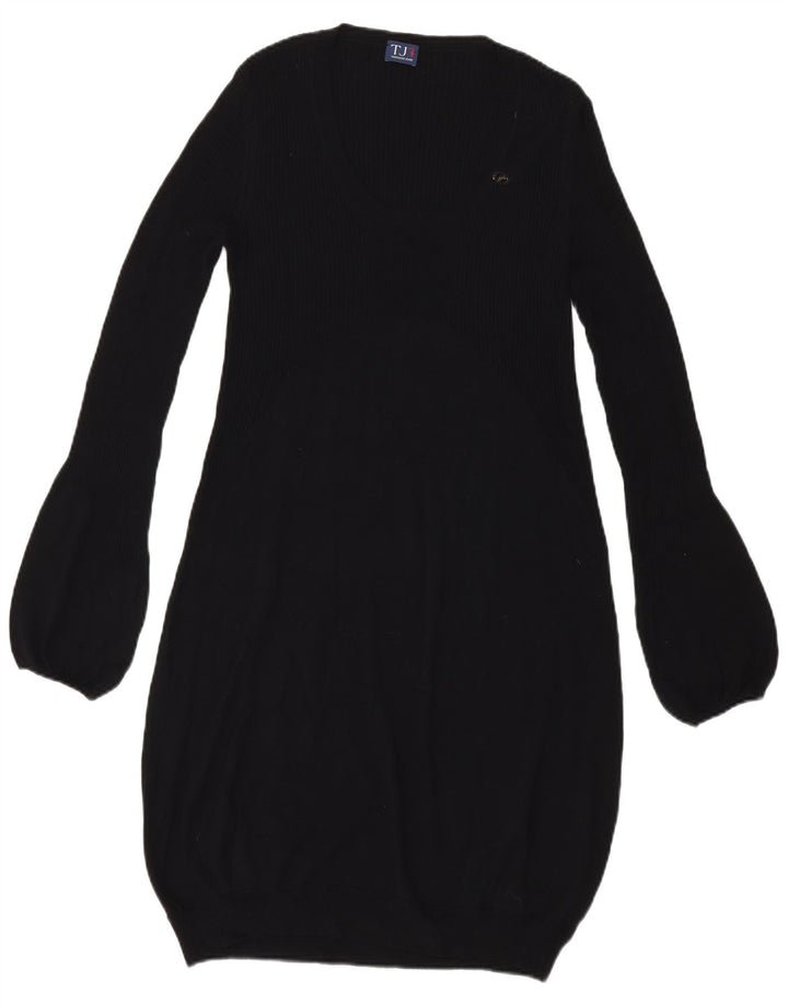 Damska sukienka bąbelkowa z długim rękawem Trussardi UK 14, duża czarna wiskoza