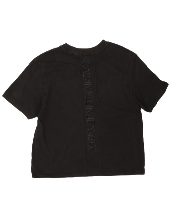 T-shirt damski Calvin Klein Jeans Crop Graphic Top UK 14 Średni czarny
