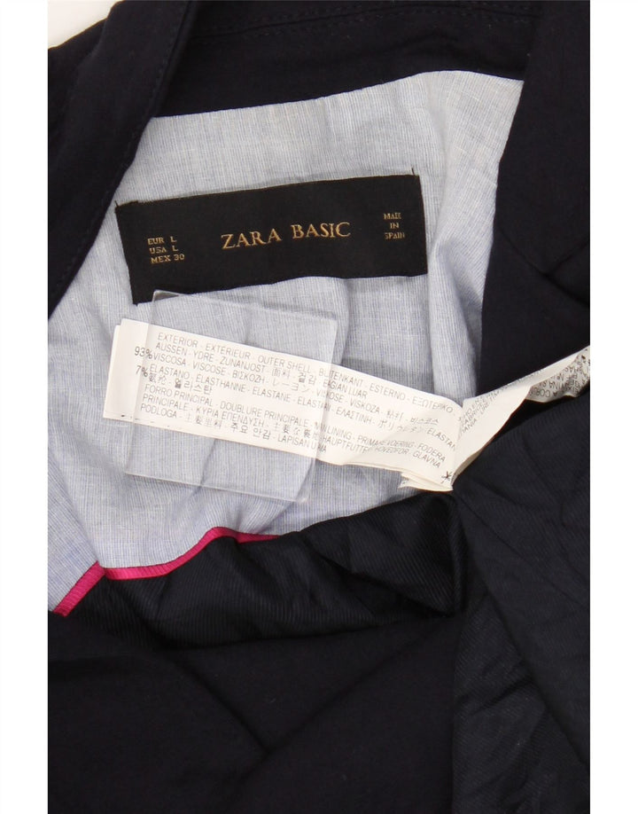 Zara damska marynarka zapinana na 1 guzik UK 14, duża granatowa wiskoza