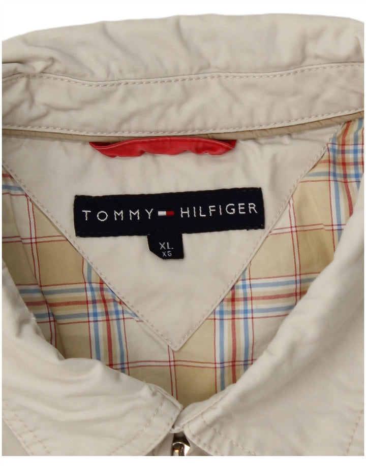 Męska kurtka bomberka TOMMY HILFIGER UK 42 XL, biała bawełna