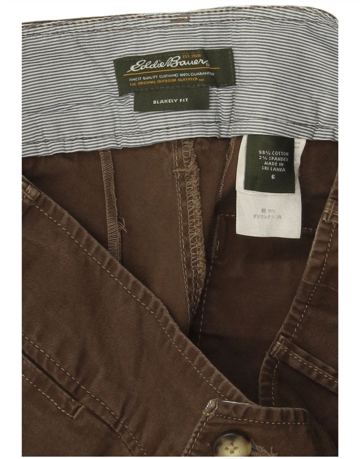 Damskie spodenki Chino EDDIE BAUER Blakely Fit US 6 Medium W30, brązowa bawełna