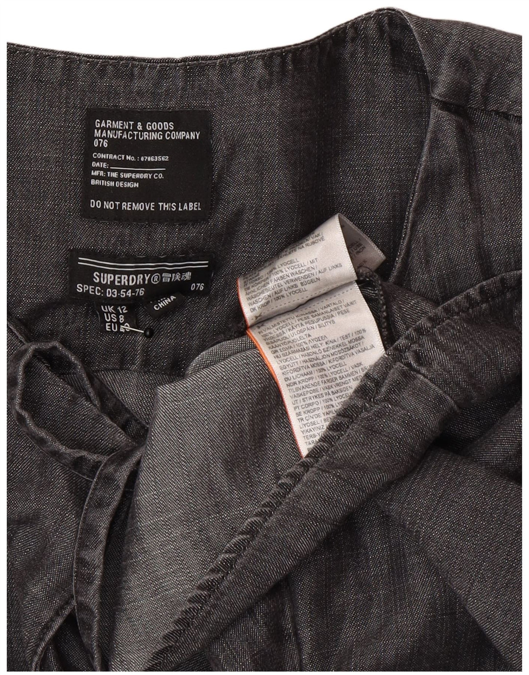 Damska sukienka o linii A z długim rękawem Superdry UK 12 Średni szary Lyocell