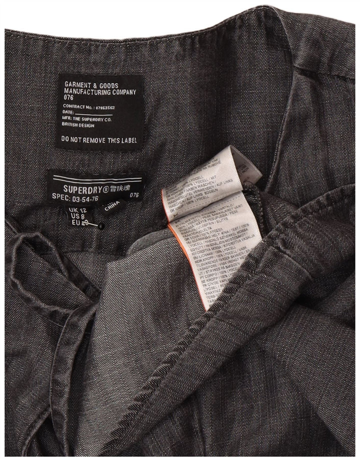 Damska sukienka o linii A z długim rękawem Superdry UK 12 Średni szary Lyocell