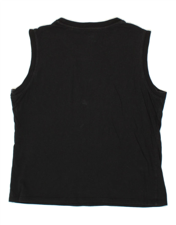 LEVI'S Womens Graphic Vest Top UK 14 Medium Black Cotton Vintage Levi's and Second-Hand Levi's from Messina Hembry 