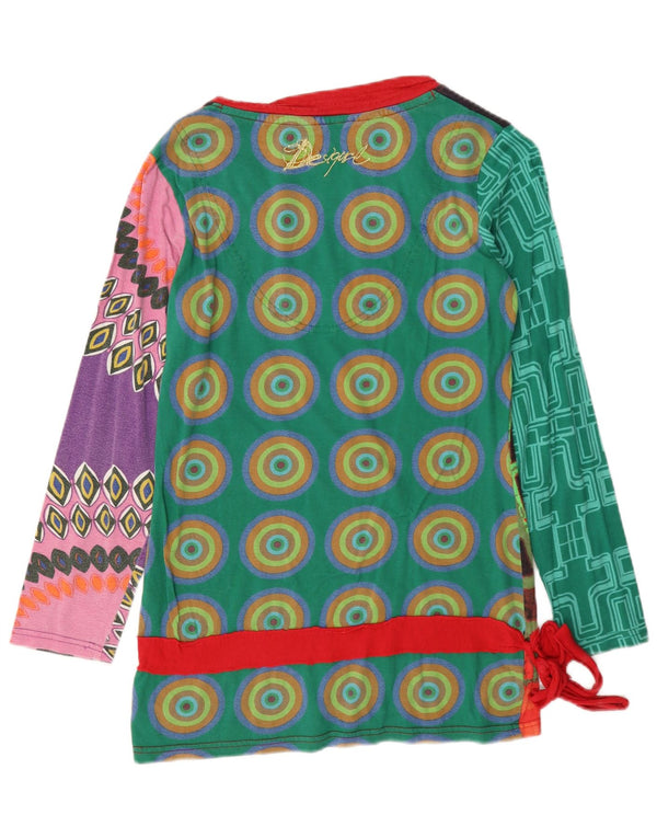 Damski graficzny top Desigual z długim rękawem, UK 14, duży, wielokolorowy, geometryczny