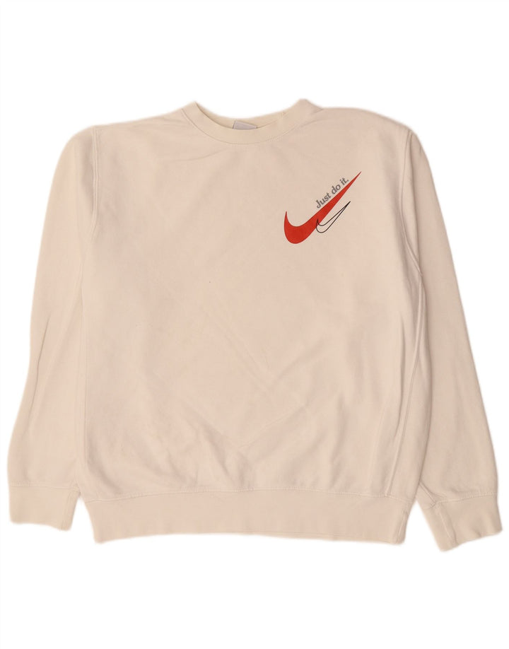 Męska bluza dresowa NIKE, bawełniana, średnia w kolorze złamanej bieli