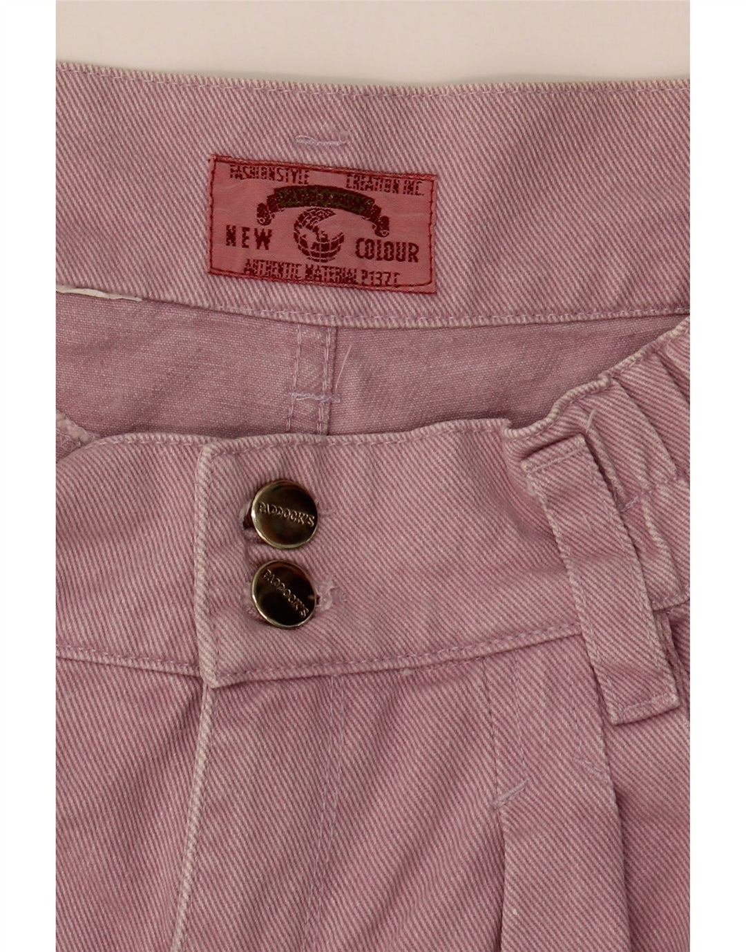 VINTAGE Womens Denim Pegged Bermuda Shorts W30 Medium Pink Vintage Vintage and Second-Hand Vintage from Messina Hembry 